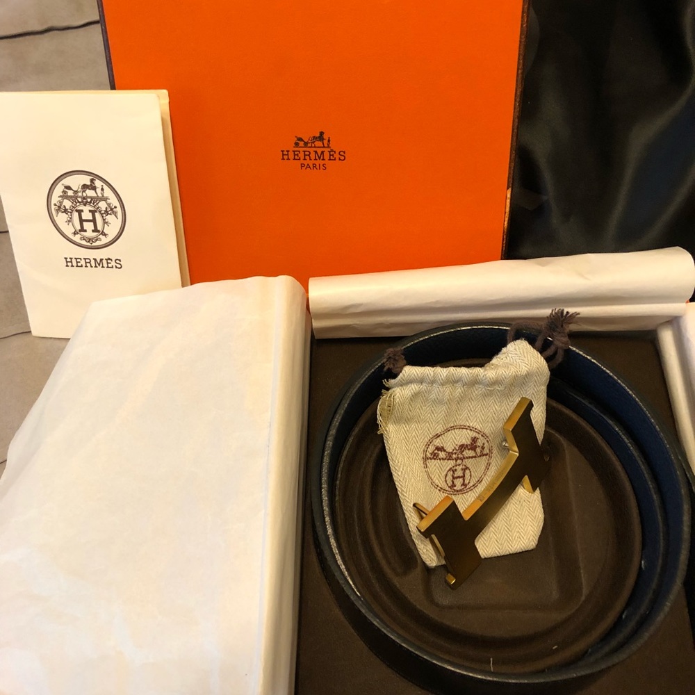Hermes Constance Reverse Belt,Gold 42 mm Buckle